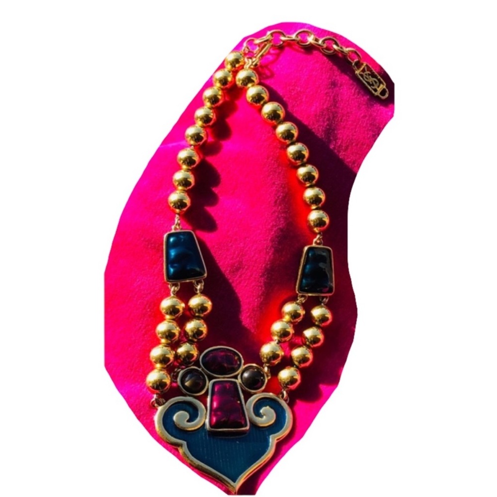 YSL Vintage Yves Saint Laurent Goossens Gripoix Necklace - Picture 3 of 8